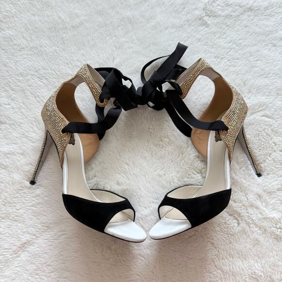 Rene Caovilla women high heels sandals size 37.5 EU Authentic Retail 1550$